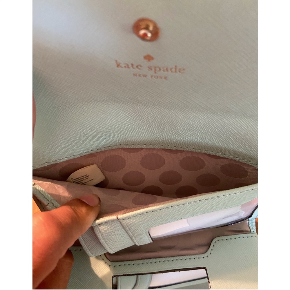 Kate Spade turquoise wristlet wallet
